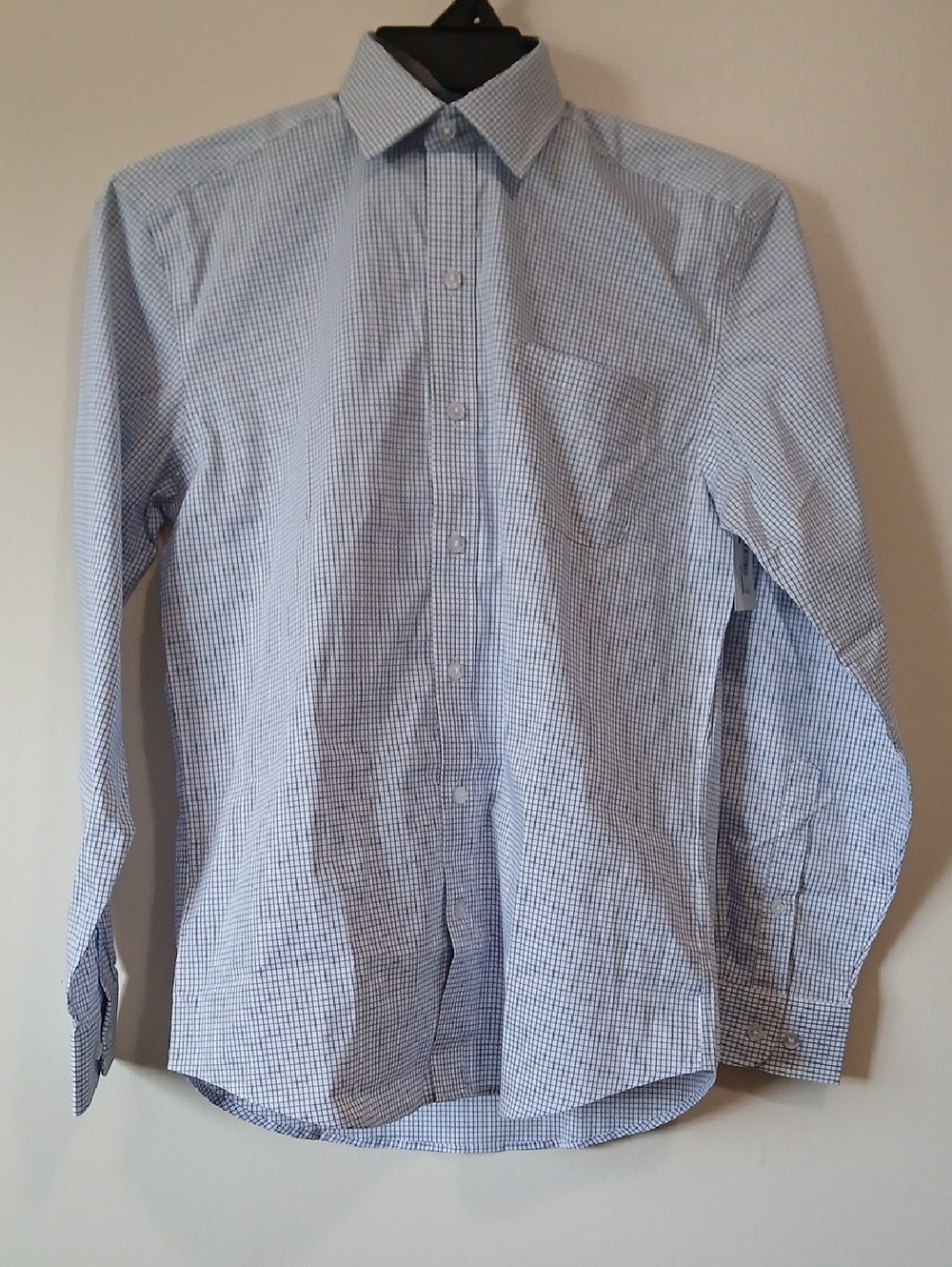George Men's Blue Micro-Check Dress Shirt